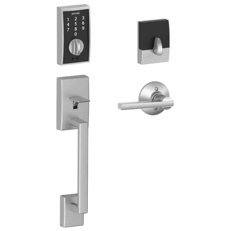 A large image of the Schlage FE375-CEN-LAT Satin Chrome