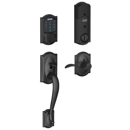 A large image of the Schlage FE469NX-CAM-ACC-CAM-RH Matte Black