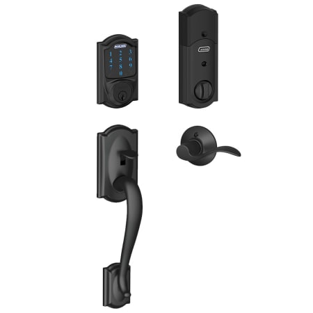 A large image of the Schlage FE469NX-CAM-ACC-LH Matte Black