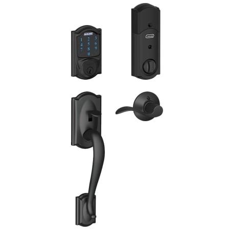 A large image of the Schlage FE469NX-CAM-ACC-RH Matte Black