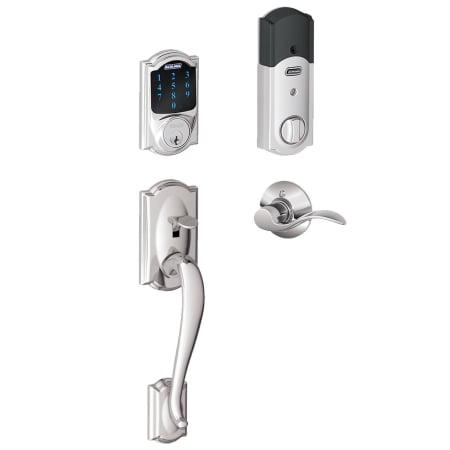 A large image of the Schlage FE469NX-CAM-ACC-LH Polished Chrome