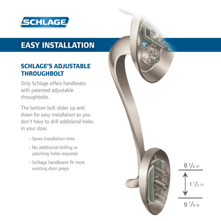 A large image of the Schlage FE469NX-CAM-ACC-LH Schlage FE469NX-CAM-ACC-LH Through-bolt Features