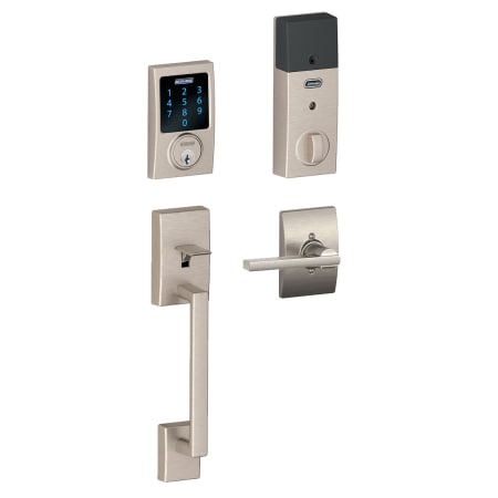 A large image of the Schlage FE469NX-CEN-LAT-CEN Satin Nickel