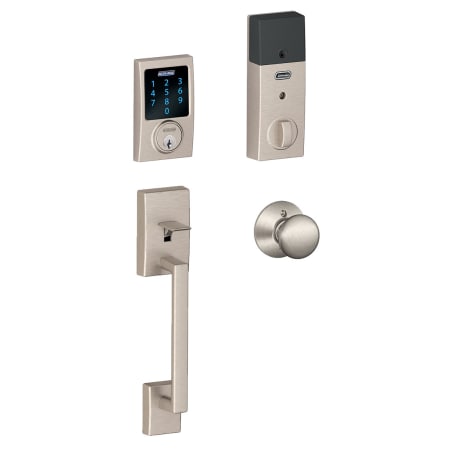 A large image of the Schlage FE469NX-CEN-PLY Satin Nickel