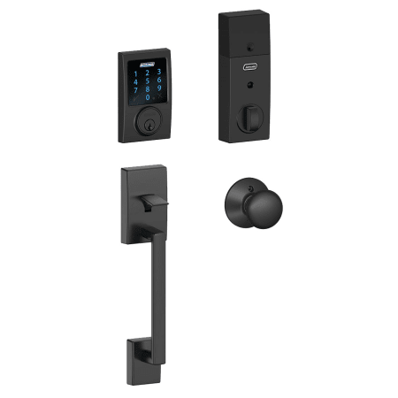 A large image of the Schlage FE469NX-CEN-PLY Matte Black
