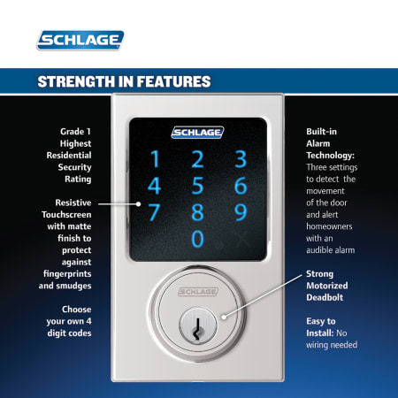 A large image of the Schlage FE469NX-CEN-LAT-CEN Schlage FE469NX-CEN-LAT-CEN Deadbolt Features