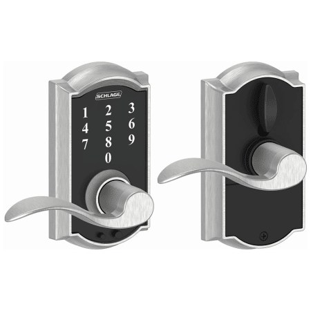 A large image of the Schlage FE695-CAM-ACC Satin Chrome
