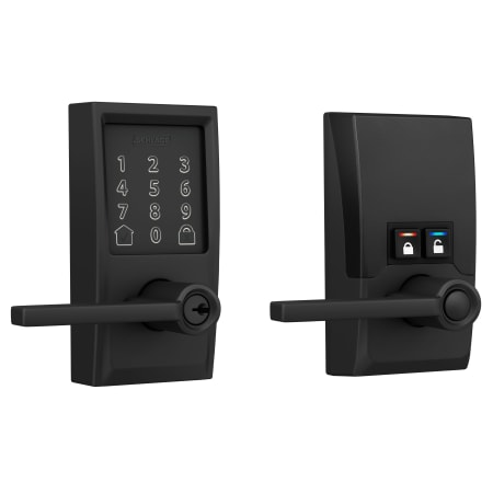 A large image of the Schlage FE789WB-CEN-LAT Matte Black