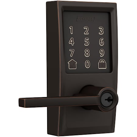 A large image of the Schlage FE789WB-CEN-LAT Aged Bronze