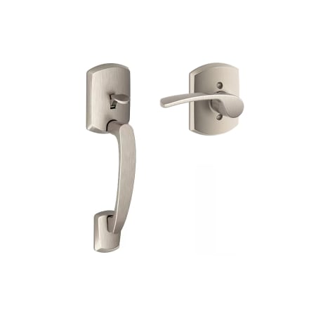 A large image of the Schlage FE285-GRW-MER-RH Satin Nickel