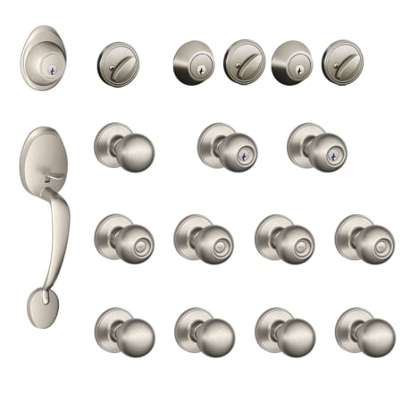 A large image of the Schlage J400-BAR-CNA Satin Nickel