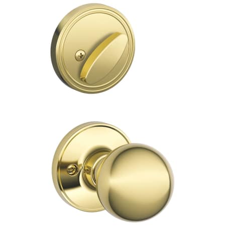 A large image of the Schlage JH59-COR Polished Brass