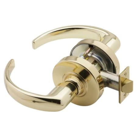 A large image of the Schlage ND10S-SPA Polished Brass