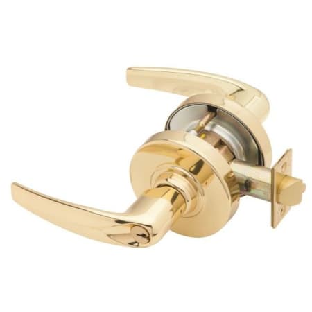 A large image of the Schlage ND70PD-ATH Polished Brass