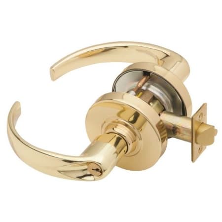 A large image of the Schlage ND75PD-SPA Polished Brass