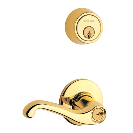 A large image of the Schlage S251PD-FLA-LH Satin Brass