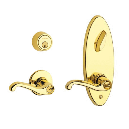 A large image of the Schlage S270PD-FLA-LH Polished Brass