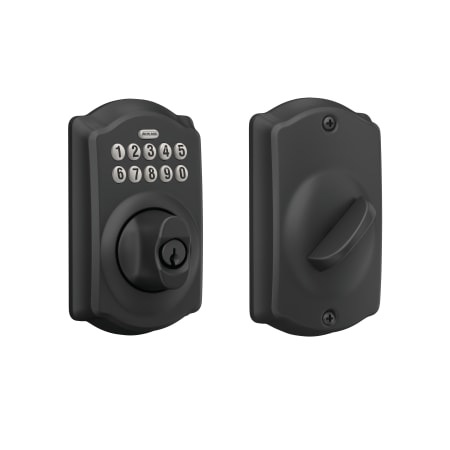 A large image of the Schlage BE365-CAM Matte Black
