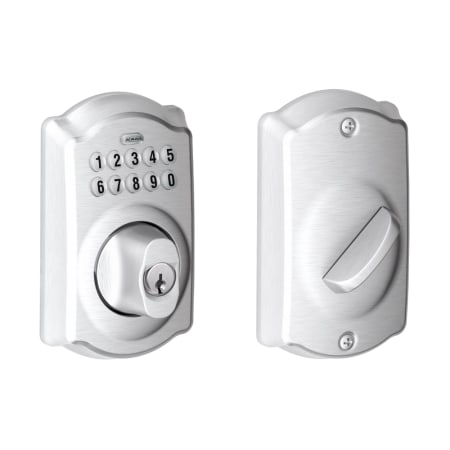 A large image of the Schlage BE365-CAM Satin Chrome