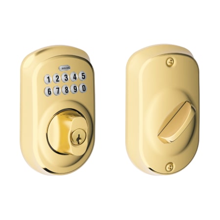 A large image of the Schlage BE365-PLY Lifetime Polished Brass
