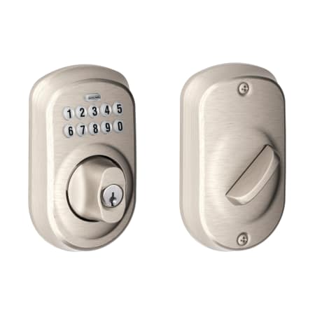 A large image of the Schlage BE365-PLY Satin Nickel