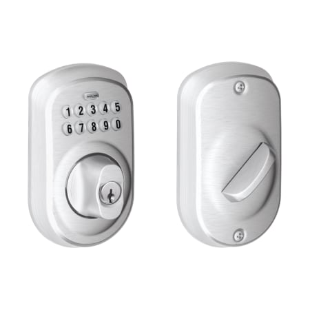A large image of the Schlage BE365-PLY Satin Chrome
