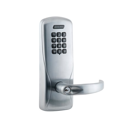 A large image of the Schlage CO-100-993R-70-KP-SPA Satin Chrome