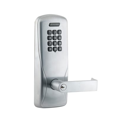 A large image of the Schlage CO-100-993S-70-KP-RHO Satin Chrome