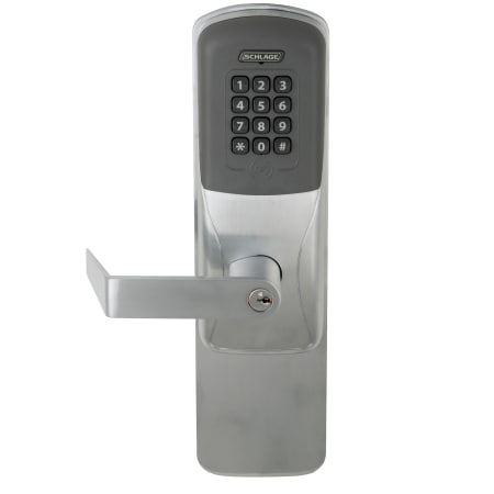 A large image of the Schlage CO-200-993R-70-KP-RHO Satin Chrome