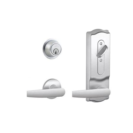 A large image of the Schlage CS210RD-JUP-CAM Satin Chrome