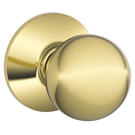 A large image of the Schlage F10-ORB Lifetime Polished Brass