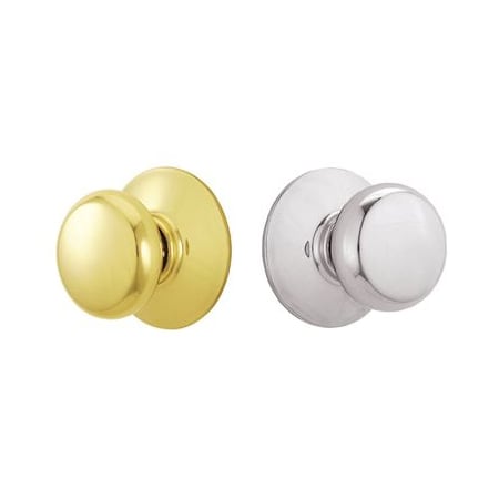A large image of the Schlage F10-PLY Polished Brass x Polished Chrome