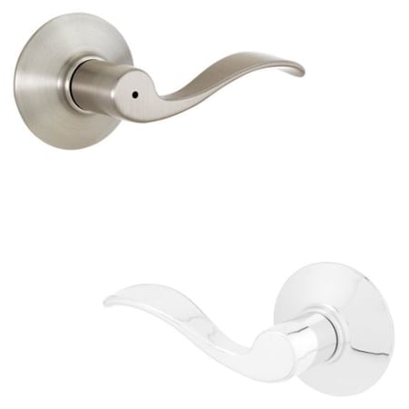 A large image of the Schlage F40-ACC-RH Polished Chrome x Satin Nickel