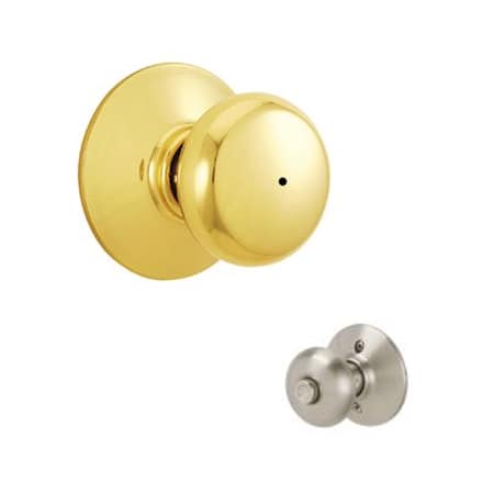 A large image of the Schlage F40-PLY Polished Brass x Satin Nickel