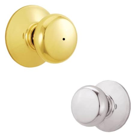 A large image of the Schlage F40-PLY Polished Brass x Polished Chrome