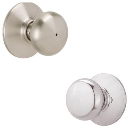 A large image of the Schlage F40-PLY Satin Nickel x Polished Chrome