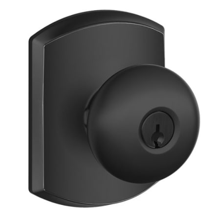 A large image of the Schlage F51A-PLY-GRW Flat Black