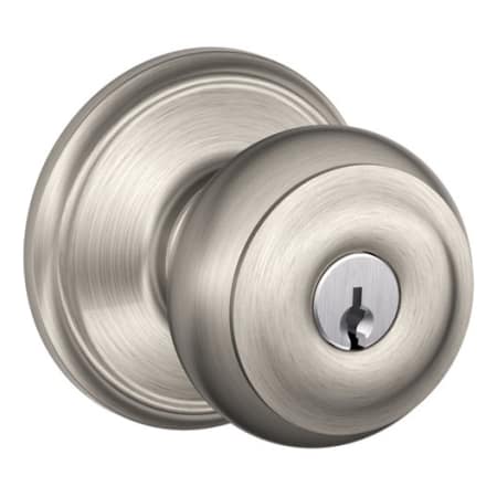 A large image of the Schlage F51-GEO Satin Nickel