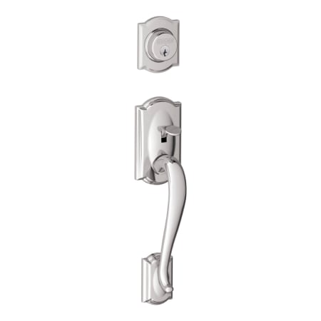 A large image of the Schlage F58-CAM Polished Chrome