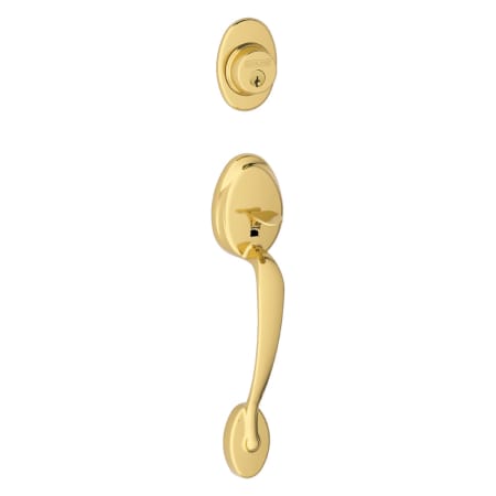A large image of the Schlage F58-PLY Lifetime Polished Brass