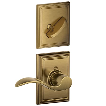 A large image of the Schlage F59-ACC-ADD-RH Antique Brass