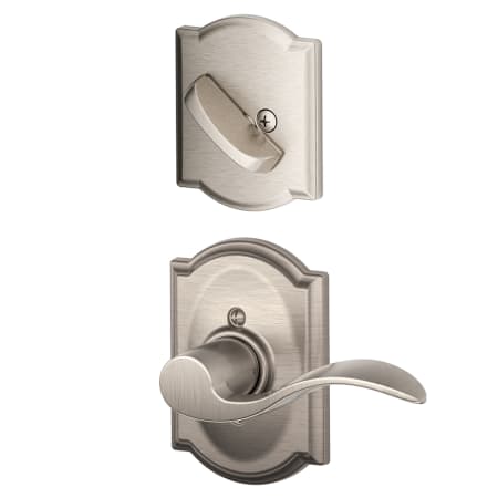 A large image of the Schlage F94-ACC-CAM-LH Satin Nickel