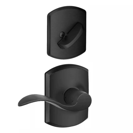 A large image of the Schlage F59-ACC-GRW-RH Matte Black
