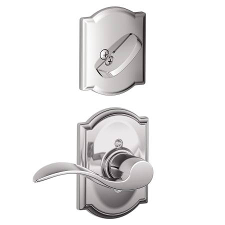 A large image of the Schlage F94-ACC-CAM-RH Bright Chrome