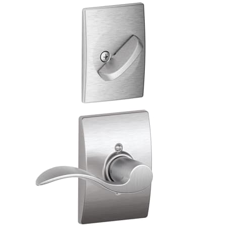 A large image of the Schlage F94-ACC-CEN-RH Satin Chrome