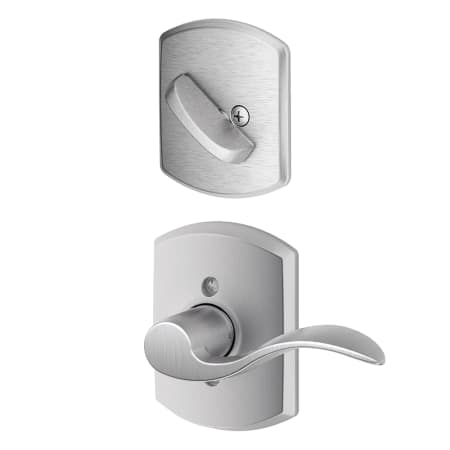 A large image of the Schlage F94-ACC-GRW-LH Satin Chrome