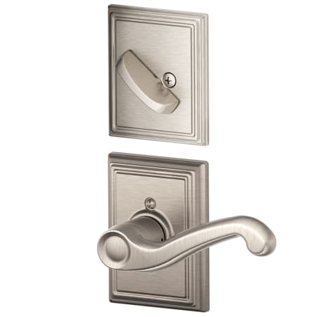 A large image of the Schlage F59-FLA-ADD-LH Satin Nickel