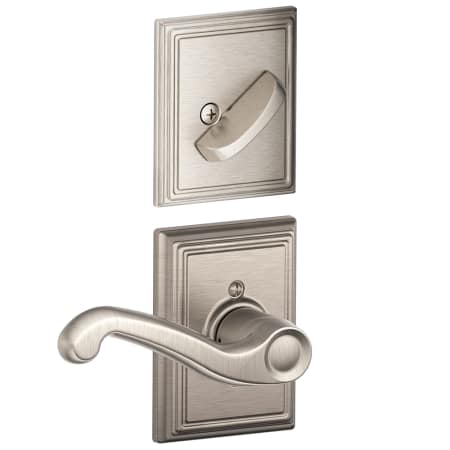 A large image of the Schlage F59-FLA-ADD-RH Satin Nickel