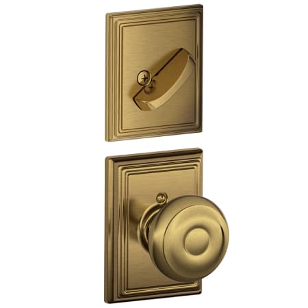 A large image of the Schlage F59-GEO-ADD Antique Brass