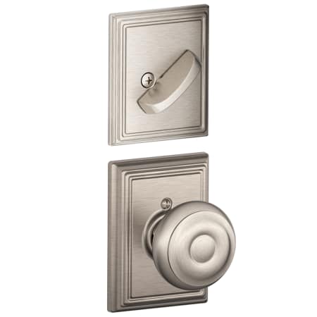 A large image of the Schlage F94-GEO-ADD Satin Nickel